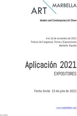 EXPOSITORES Fecha l&iacute;mite: 15 de julio de 2021 - Modern and Contemporary Art Show 4 al 14 de noviembre de 2021 Palacio de Congresos, Ferias y ...