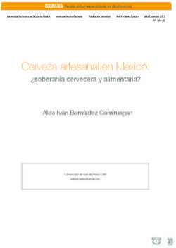 Cerveza artesanal en M&eacute;xico: soberan&iacute;a cervecera y alimentaria?