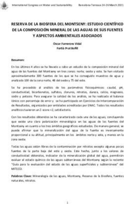 RESERVA DE LA BIOSFERA DEL MONTSENY: ESTUDIO CIENTÍFICO DE LA COMPOSICIÓN MINERAL DE LAS AGUAS DE SUS FUENTES Y ASPECTOS AMBIENTALES ASOCIADOS
