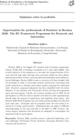 Opiniones sobre la profesi on Opportunities for professionals of Statistics in Horizon 2020: The EU Framework Programme for Research and ...
