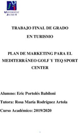 TRABAJO FINAL DE GRADO EN TURISMO PLAN DE MARKETING PARA EL MEDITERR&Aacute;NEO GOLF Y TEQ SPORT CENTER - Alumno: Eric Portol&eacute;s Babiloni Tutora: Rosa ...