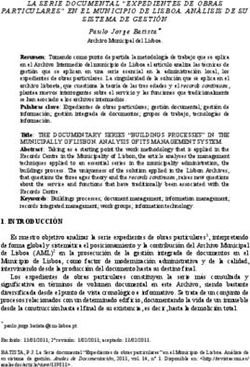 LA SERIE DOCUMENTAL EXPEDIENTES DE OBRAS PARTICULARES EN EL MUNICIPIO DE LISBOA. AN'LISIS DE SU