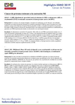 Highlights ESMO 2019 Cáncer de Próstata
