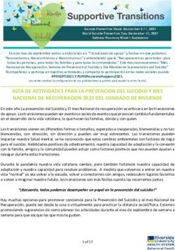 GUIA DE ACTIVIDADES PARA LA PREVENCION DEL SUICIDIO Y MES NACIONAL DE RECUPERACION 2021 DEL CONDADO DE RIVERSIDE