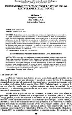 INSTRUMENTOS DE PROMOCIÓN DE LOS VINOS EN LOS RESTAURANTES DE ALTO NIVEL