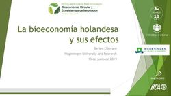 La bioeconom&iacute;a holandesa y sus efectos - Berien Elbersen Wageningen University and Research 13 de junio de 2019 - Red INNOVAGRO