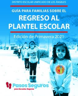 REGRESO AL PLANTEL ESCOLAR - Edición de Primavera 2021 GUÍA PARA FAMILIAS SOBRE EL