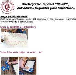 Kindergarten Español 2019-2020, Actividades Sugeridas para Vacaciones