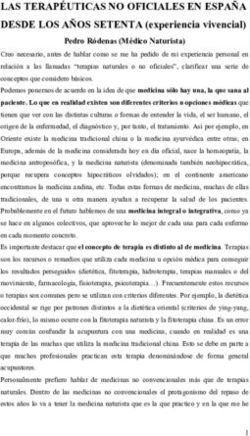 LAS TERAPÉUTICAS NO OFICIALES EN ESPAÑA - DESDE LOS AÑOS SETENTA (experiencia vivencial) - Integral Centre ...