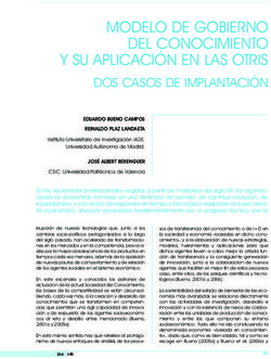 MODELO DE GOBIERNO DEL CONOCIMIENTO Y SU APLICACIÓN EN LAS OTRIS
