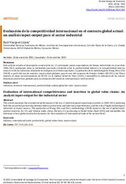 ART&Iacute;CULO OPENACCESS Evaluaci&oacute;n de la competitividad internacional en el contexto global actual: un an&aacute;lisis input-output para el sector industrial