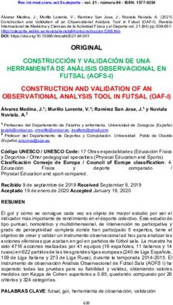 ORIGINAL CONSTRUCCI&Oacute;N Y VALIDACI&Oacute;N DE UNA HERRAMIENTA DE AN&Aacute;LISIS OBSERVACIONAL EN FUTSAL (AOFS-I) CONSTRUCTION AND VALIDATION OF AN OBSERVATIONAL ...