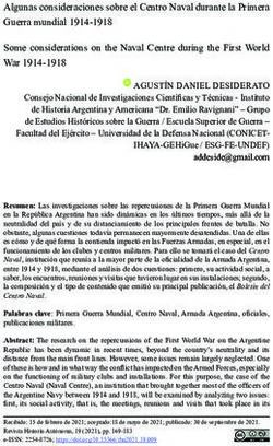 Algunas consideraciones sobre el Centro Naval durante la Primera Guerra mundial 1914-1918 Some considerations on the Naval Centre during the First ...