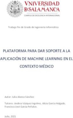 PLATAFORMA PARA DAR SOPORTE A LA APLICACIÓN DE MACHINE LEARNING EN EL CONTEXTO MÉDICO