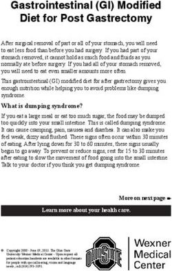 Gastrointestinal (GI) Modified Diet for Post Gastrectomy