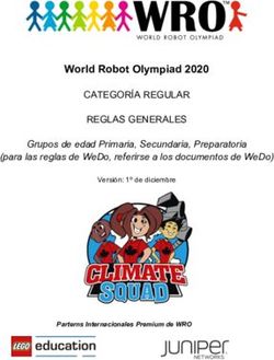 World Robot Olympiad 2020 - CATEGORÍA REGULAR REGLAS GENERALES Grupos de edad Primaria, Secundaria, Preparatoria - WRO México
