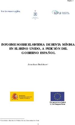 INFORME SOBRE EL SISTEMA DE RENTA MÍNIMA EN EL REINO UNIDO, A PETICIÓN DEL GOBIERNO ESPAÑOL - Jonathan Bradshaw1