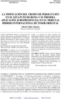 LA TIPIFICACI&Oacute;N DEL CRIMEN DE PERSECUCI&Oacute;N EN EL ESTATUTO DE ROMA Y SU PRIMERA APLICACI&Oacute;N JURISPRUDENCIAL EN EL TRIBUNAL H&Iacute;BRIDO INTERNACIONAL DE ...