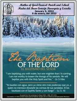 Mother of Good Counsel Parish and School Madre del Buen Consejo Parroquia y Escuela - January 9, 2022 9 de enero, del 2022