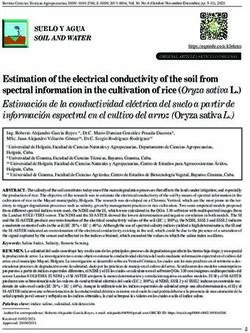Estimation of the electrical conductivity of the soil from spectral information in the cultivation of rice (Oryza sativa L.) Estimaci&oacute;n de la ...