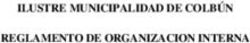 ILUSTRE MUNICIPALIDAD DE COLBÚN REGLAMENTO DE ORGANIZACION INTERNA