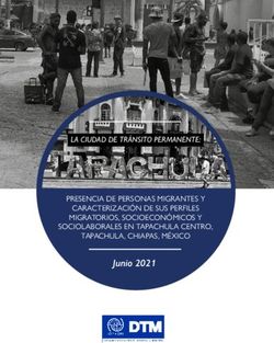 Junio 2021 - LA CIUDAD DE TRÁNSITO PERMANENTE: PRESENCIA DE PERSONAS MIGRANTES Y CARACTERIZACIÓN DE SUS PERFILES MIGRATORIOS, SOCIOECONÓMICOS Y ...