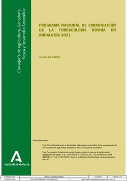 PROGRAMA NACIONAL DE ERRADICACIÓN DE LA TUBERCULOSIS BOVINA EN ANDALUCÍA 2021