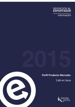 Perfil Producto Mercado: Caf&eacute; en Suiza