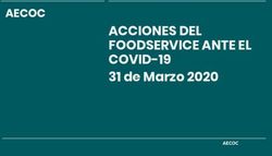 ACCIONES DEL FOODSERVICE ANTE EL COVID-19 - 31 de Marzo 2020 AECOC