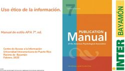 Uso &eacute;tico de la informaci&oacute;n - Manual de estilo APA 7&ordf;. ed. Centro de Acceso a la Informaci&oacute;n Universidad Interamericana de Puerto Rico Recinto de ...