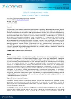 COVID 19, DEPORTE, POLÍTICA Y PODER COVID 19, SPORTS, POLITICS AND POWER - Dialnet