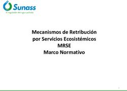 MRSE Mecanismos de Retribución por Servicios Ecosistémicos Marco Normativo - Sunass
