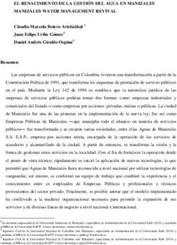EL RENACIMIENTO DE LA GESTIÓN DEL AGUA EN MANIZALES MANIZALES WATER MANAGEMENT REVIVAL