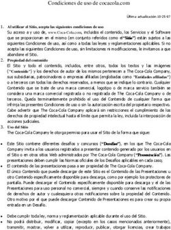 Condiciones de uso de cocacola.com
