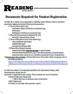Documents Required for Student Registration - Reading ...