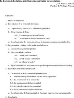 La Comunidad cristiana primitiva: algunos trazos característicos