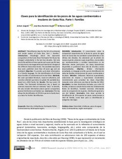 Claves para la identificación de los peces de las aguas continentales e insulares de Costa Rica. Parte I: Familias
