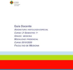 Guía Docente ASIGNATURA: HISTOLOGÍA ESPECIAL CURSO 2019/2020 FACULTAD DE MEDICINA