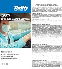 INTER MARKETING INC. (THRIFTY CAR RENTAL) CLA&Uacute;SULAS DEL CONTRATO DE ARRENDAMIENTO - Thrifty Panama