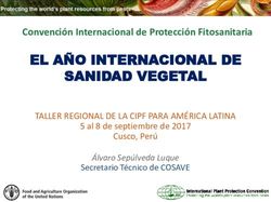 Convención Internacional de Protección Fitosanitaria - TALLER REGIONAL DE LA CIPF PARA AMÉRICA LATINA 5 al 8 de septiembre de 2017 Cusco, Perú - IPPC