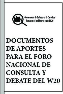 DOCUMENTOS DE APORTES PARA EL FORO NACIONAL DE CONSULTA Y DEBATE DEL W20 - RAGCYT