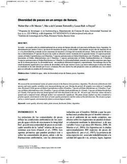 Diversidad de peces en un arroyo de llanura.