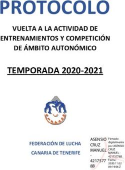 PROTOCOLO TEMPORADA 2020-2021 - VUELTA A LA ACTIVIDAD DE ENTRENAMIENTOS Y COMPETICIÓN