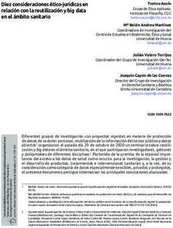 Diez consideraciones &eacute;tico-jur&iacute;dicas en relaci&oacute;n con la reutilizaci&oacute;n y big data en el &aacute;mbito sanitario - Dialnet