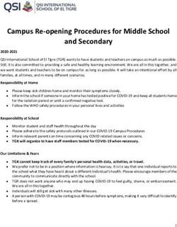 Campus Re-opening Procedures for Middle School and Secondary