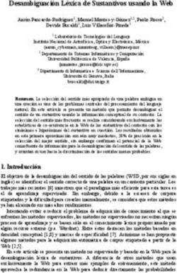 Desambiguaci&oacute;n L&eacute;xica de Sustantivos usando la Web