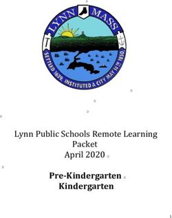 Lynn Public Schools Remote Learning April 2020 - Pre-Kindergarten Kindergarten