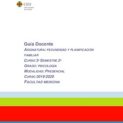 Guía Docente ASIGNATURA: FECUNDIDAD Y PLANIFICACIÓN CURSO 2019/2020 FACULTAD MEDICINA