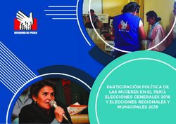 PARTICIPACI&Oacute;N POL&Iacute;TICA DE LAS MUJERES EN EL PER&Uacute;: ELECCIONES GENERALES 2016 Y ELECCIONES REGIONALES Y MUNICIPALES 2018