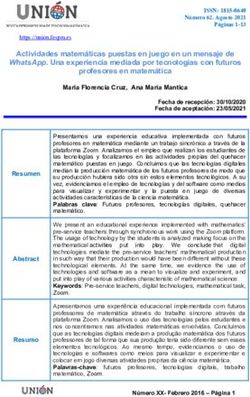 Actividades matem&aacute;ticas puestas en juego en un mensaje de